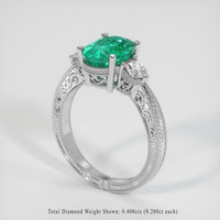 2.09 Ct. Emerald Ring, Platinum 950 2