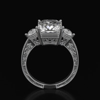 4.55 Ct. White Sapphire Ring, Platinum 950 3