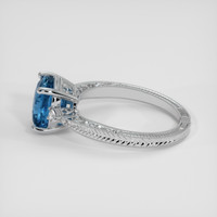 2.75 Ct. Greenish Blue Sapphire Ring, Platinum 950 4