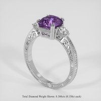 2.10 Ct. Purple Sapphire Ring, Platinum 950 2