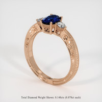 0.73 Ct. Sapphire Ring, 14K Rose Gold 2