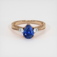 1.55 Ct. Blue Sapphire Ring, 14K Rose Gold 1