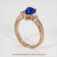 1.55 Ct. Blue Sapphire Ring, 14K Rose Gold 2