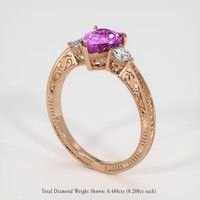 2.18 Ct. Pink Sapphire Ring, 14K Rose Gold 2