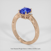 2.09 Ct. Blue Sapphire Ring, 14K Rose Gold 2