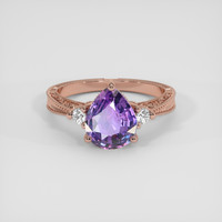 2.17 Ct. Violet Sapphire Ring, 14K Rose Gold 1