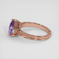 2.17 Ct. Violet Sapphire Ring, 14K Rose Gold 4