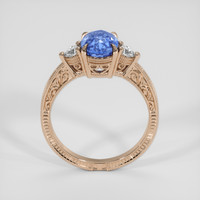 2.03 Ct. Blue Sapphire Ring, 14K Rose Gold 3