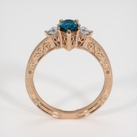 0.55 Ct. Greenish Blue Sapphire Ring, 14K Rose Gold 3