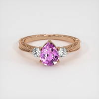2.18 Ct. Pink Sapphire Ring, 18K Rose Gold 1