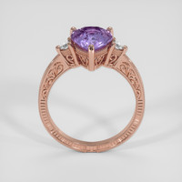2.17 Ct. Violet Sapphire Ring, 18K Rose Gold 3