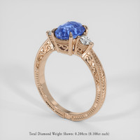 2.03 Ct. Blue Sapphire Ring, 18K Rose Gold 2