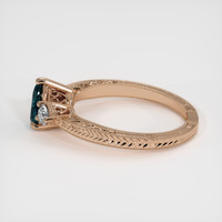 0.55 Ct. Greenish Blue Sapphire Ring, 18K Rose Gold 4