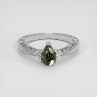 0.64 Ct. Green Zircon Ring, Silver 1