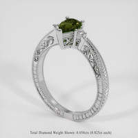 0.64 Ct. Green Zircon Ring, Silver 2