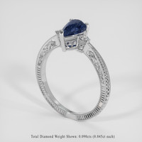 1.18 Ct. Blue Spinel Ring, Silver 2