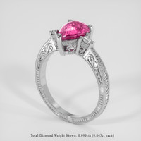 2.07 Ct. Pink Sapphire Ring, 10K White Gold 2
