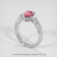 1.54 Ct. Padparadscha Sapphire Ring, 10K White Gold 2