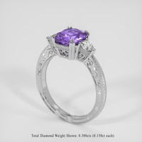 1.94 Ct. Purple Sapphire Ring, 10K White Gold 2