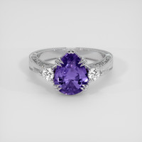 2.31 Ct. Purple Sapphire Ring, 10K White Gold 1