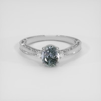 1.62 Ct. Bluish Grey Sapphire Ring, 10K White Gold 1