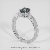 1.62 Ct. Bluish Grey Sapphire Ring, 10K White Gold 2