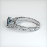 0.96 Ct. Greyish Blue Sapphire Ring, 10K White Gold 4