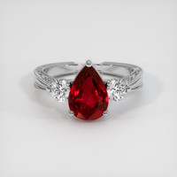 2.32 Ct. Ruby Ring, 14K White Gold 1