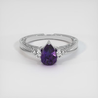 1.71 Ct. Purple Sapphire Ring, 14K White Gold 1