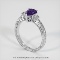 1.71 Ct. Purple Sapphire Ring, 14K White Gold 2
