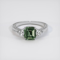 1.85 Ct. Green Sapphire Ring, 14K White Gold 1