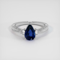 1.52 Ct. Blue Sapphire Ring, 14K White Gold 1