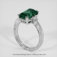 6.05 Ct. Bluish Green Sapphire Ring, 14K White Gold 2