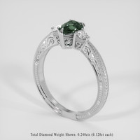 1.00 Ct. Green Sapphire Ring, 14K White Gold 2