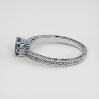 1.62 Ct. Greenish Blue Sapphire Ring, 14K White Gold 4