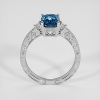 2.11 Ct. Greenish Blue Sapphire Ring, 14K White Gold 3