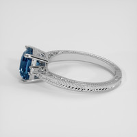 2.11 Ct. Greenish Blue Sapphire Ring, 14K White Gold 4