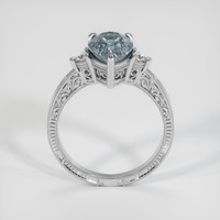 2.41 Ct. Greenish Blue Sapphire Ring, 14K White Gold 3