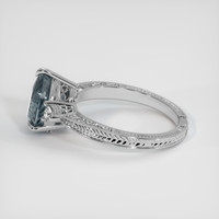 2.41 Ct. Greenish Blue Sapphire Ring, 14K White Gold 4