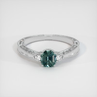 0.67 Ct. Sapphire Ring, 14K White Gold 1