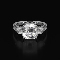 4.55 Ct. White Sapphire Ring, 14K White Gold 1