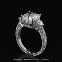 4.55 Ct. White Sapphire Ring, 14K White Gold 2
