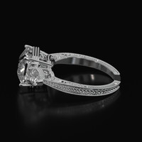 4.55 Ct. White Sapphire Ring, 14K White Gold 4