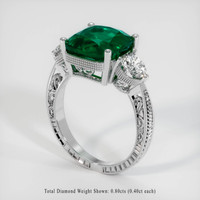 4.39 Ct. Emerald Ring, 18K White Gold 2