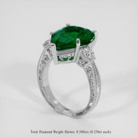 5.88 Ct. Emerald Ring, 18K White Gold 2
