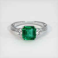 2.07 Ct. Emerald Ring, 18K White Gold 1