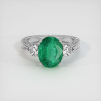 2.81 Ct. Emerald Ring, 18K White Gold 1