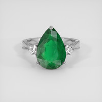 4.08 Ct. Emerald Ring, 18K White Gold 1