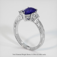 1.32 Ct. Violet Sapphire Ring, 18K White Gold 2