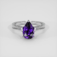 2.56 Ct. Purple Sapphire Ring, 18K White Gold 1